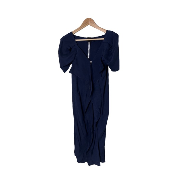 RM Roland Mouret Blue Navy Silk Zip Up Front Dress US 8 2523 - Picture 2 of 7